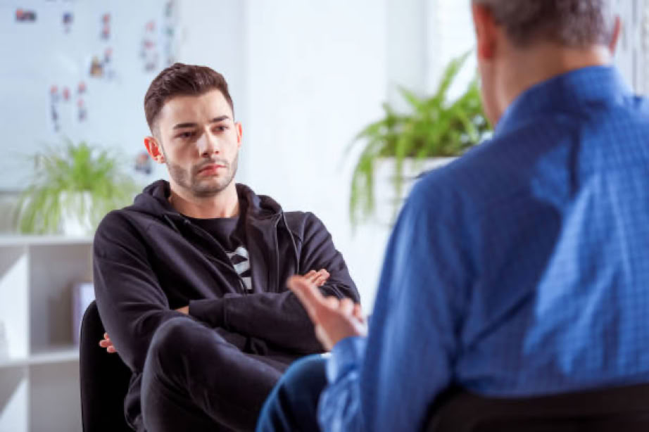 A counsellor with client
