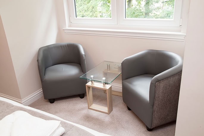 Counselling setting, private, comfortable, safe space